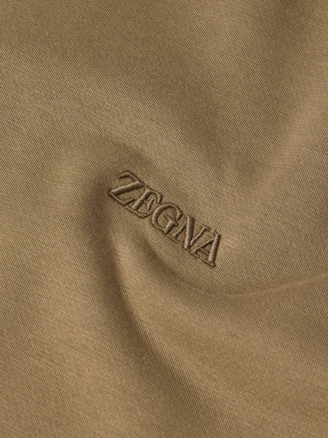 Zegna - Logo-Embroidered Cotton-Blend Jersey Hoodie - Neutrals