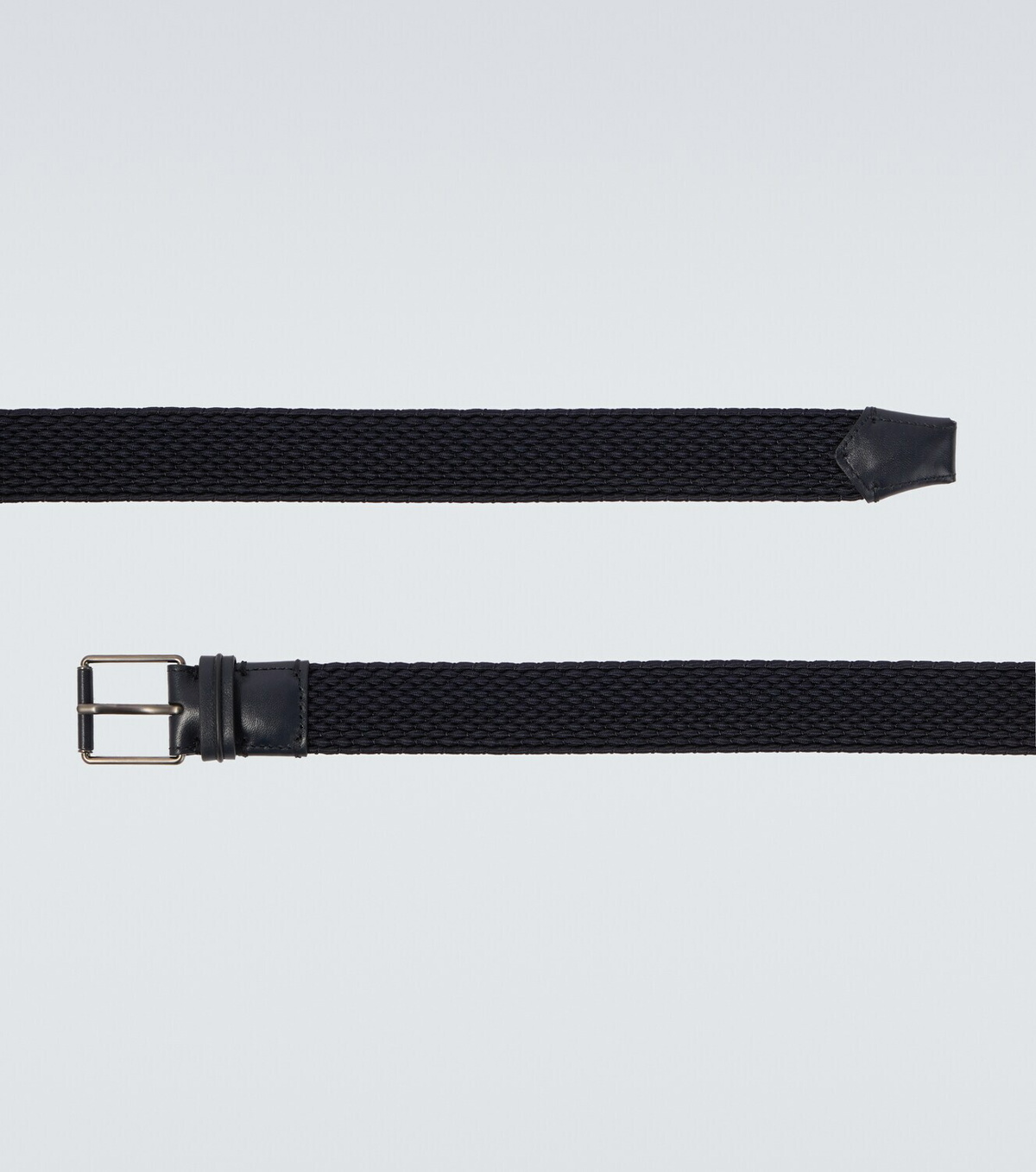 Zegna Braided leather-trimmed belt