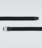 Zegna Braided leather-trimmed belt