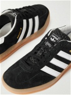 adidas Originals - Gazelle Indoor Suede and Leather-Trimmed Sneakers - Black