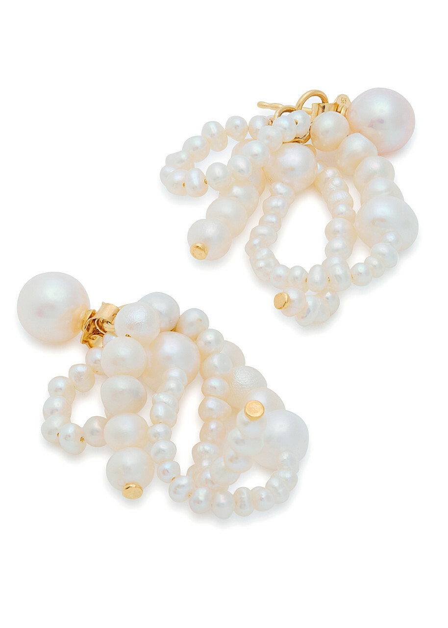 Completedworks Pearl-embellished 18kt Gold Vermeil Drop Earrings - One Size