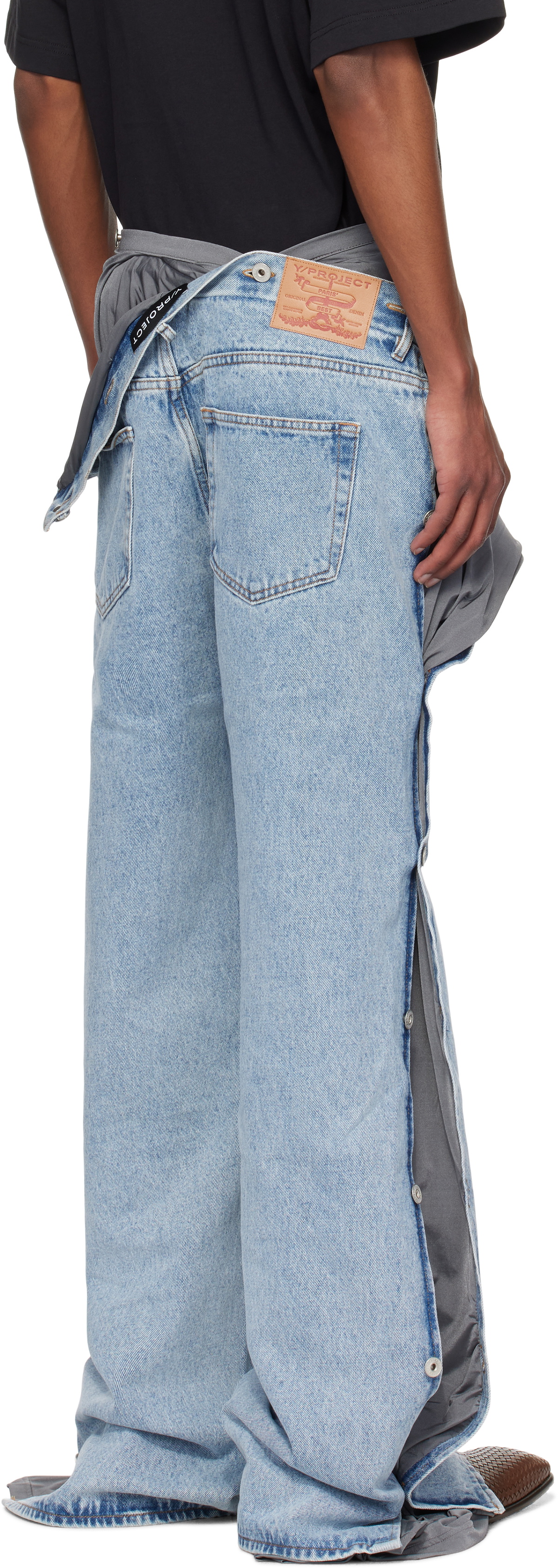 Y/Project Blue & Gray Collapsed Waist Jeans
