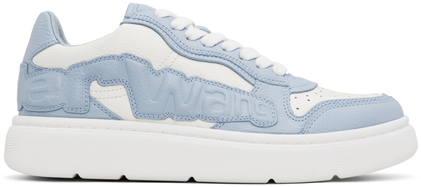 Alexander Wang White & Blue Puff Pebble Leather Sneakers