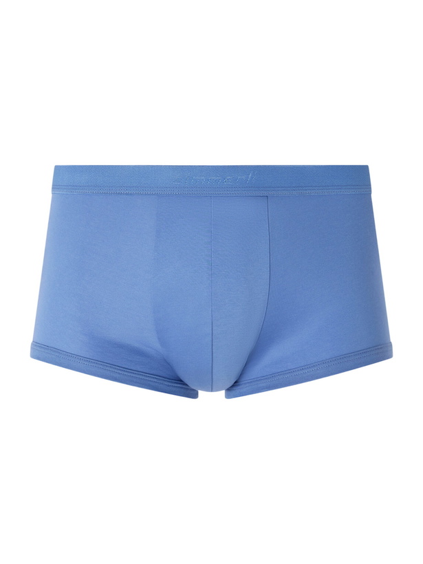 Photo: Zimmerli - Sea Island Cotton Boxer Briefs - Blue