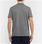 PS by Paul Smith - Embroidered Mélange Cotton-Piqué Polo Shirt - Charcoal
