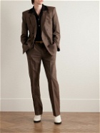 Enfants Riches Déprimés - Straight-Leg Pleated Prince of Wales Checked Wool-Blend Suit Trousers - Brown