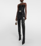 Dolce&Gabbana - Over-the-knee leather boots with garter belt
