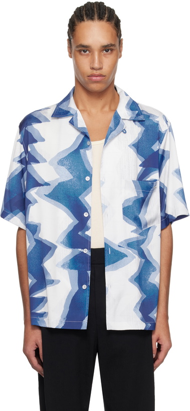 Photo: WOOYOUNGMI Blue Graphic Print Shirt