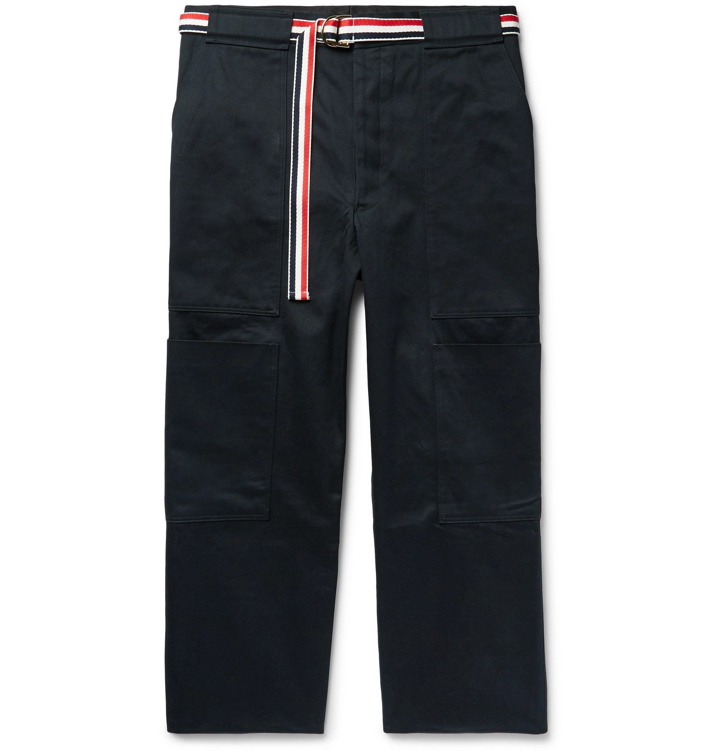 Photo: Thom Browne - Belted Cotton-Twill Cargo Trousers - Blue