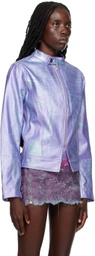 Masha Popova Purple Metallic Racing Jacket