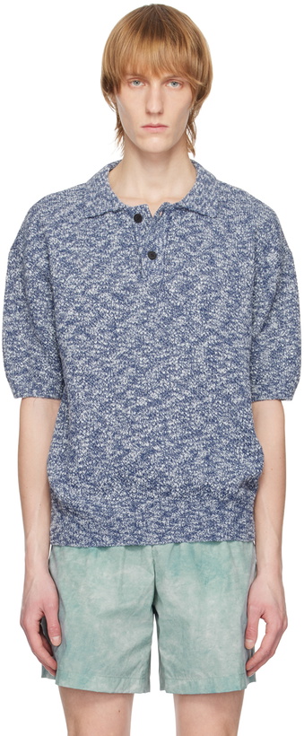 Photo: LE17SEPTEMBRE Blue Two-Button Polo