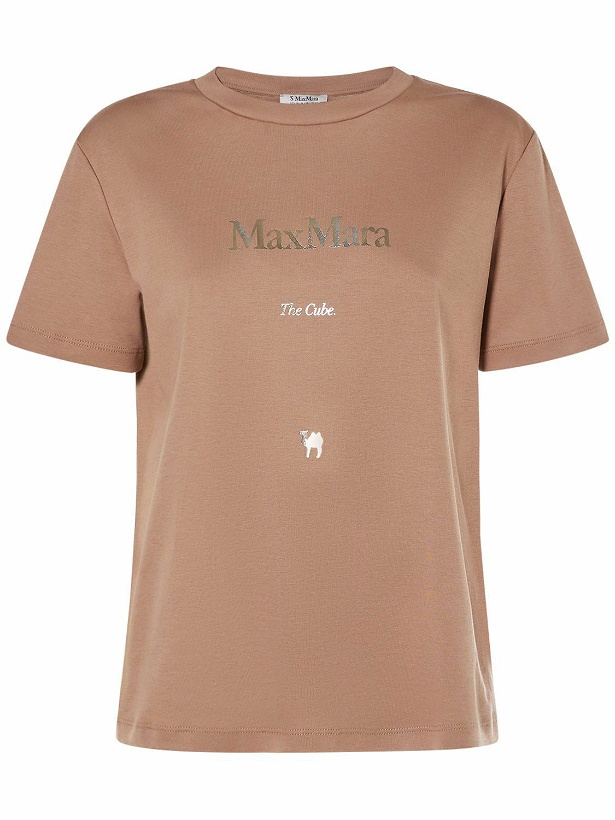 Photo: 'S MAX MARA Quieto Cotton Jersey T-shirt with Logo