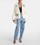 Area Crystal-embellished cotton and cashmere cardigan