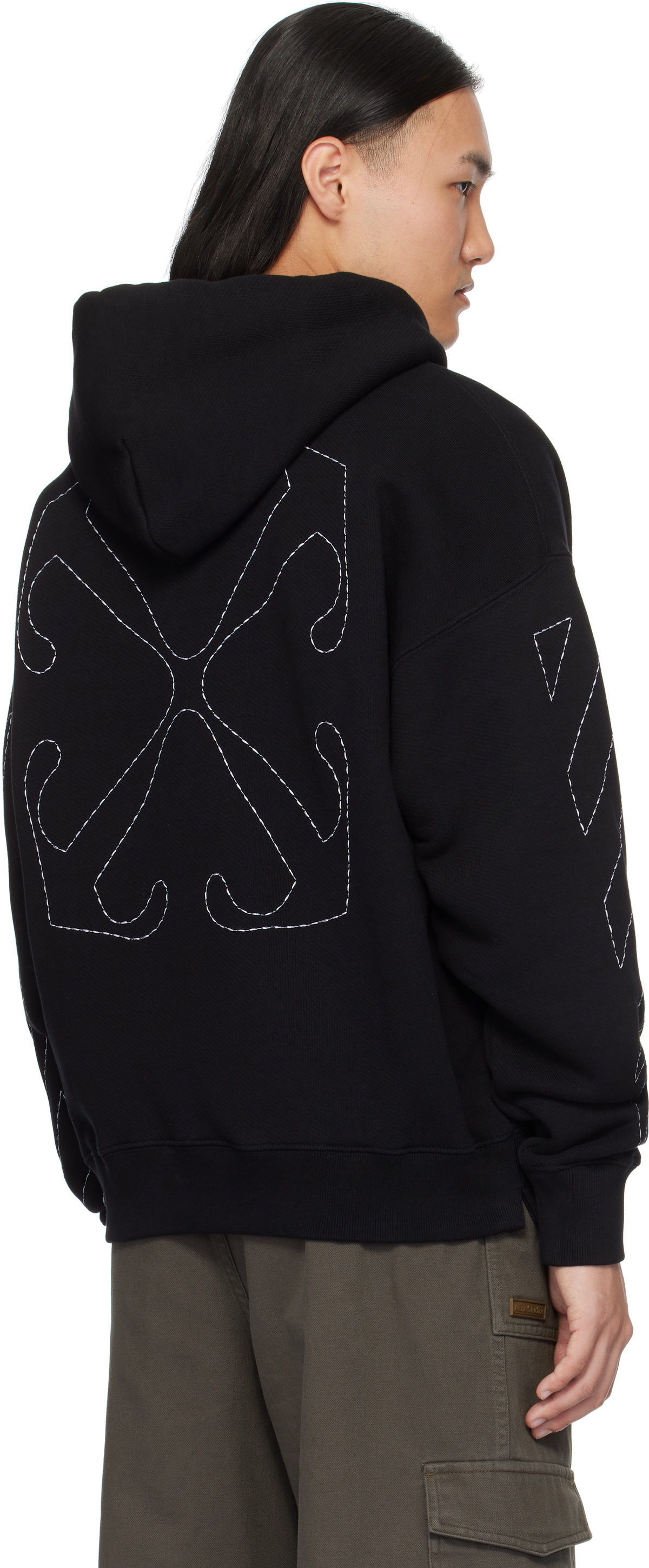 【Off-White】 Stitch Arrow Skate Hood - Black Black Stitch Arrow Skate Hoodie by Off-White on Sale