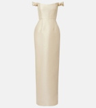 Markarian Bridal Yolanda brocade off-shoulder gown