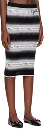 AMIRI Black Wave Baja Stripe Midi Skirt