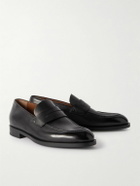 Zegna - New Classic Flex Glossed-Leather Penny Loafers - Black