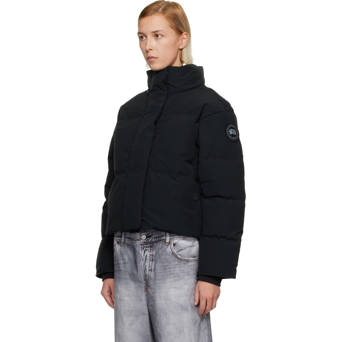 Canada Goose Black 'Black Label' Grandview Cropped Down Jacket