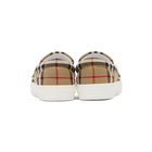 Burberry Beige Check Bio-Based Sole Latticed Slip-On Sneakers