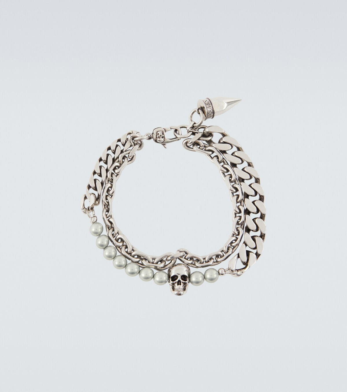 Alexander McQueen Skull and faux pearl bracelet Alexander McQueen