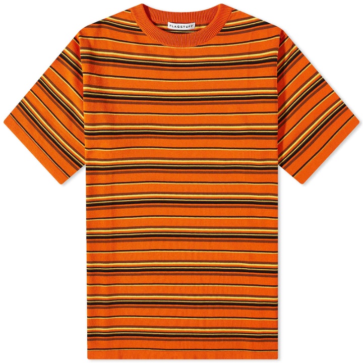 Photo: Flagstuff Men's Border Stripe T-Shirt in Orange