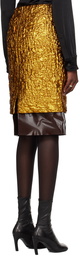 Dries Van Noten Gold Layered Midi Skirt