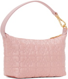 GANNI Pink Small Butterfly Pouch Satin Bag