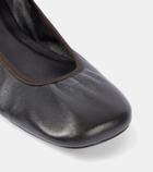 Lemaire Square Flat leather Mary Jane flats