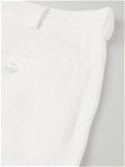 Loretta Caponi - Straight-Leg Linen Trousers - White