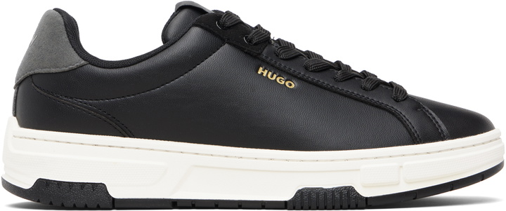 Photo: Hugo Black Faux-Leather Trainer Sneakers