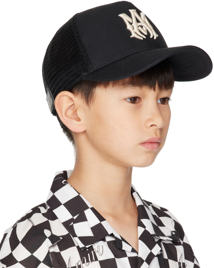 AMIRI Kids Black MA Trucker Cap