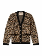 Valentino Garavani - Leopard-Jacquard Knit Wool Cardigan - Brown