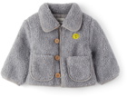 Bobo Choses Baby Grey Face Embroidery Jacket
