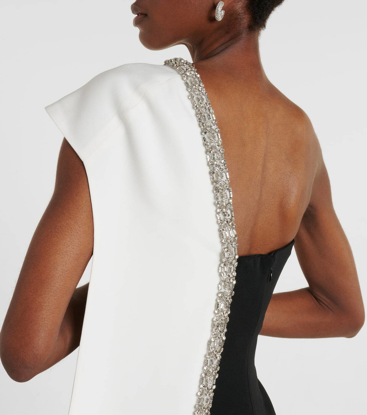 Roland Mouret Caped embellished satin crêpe gown
