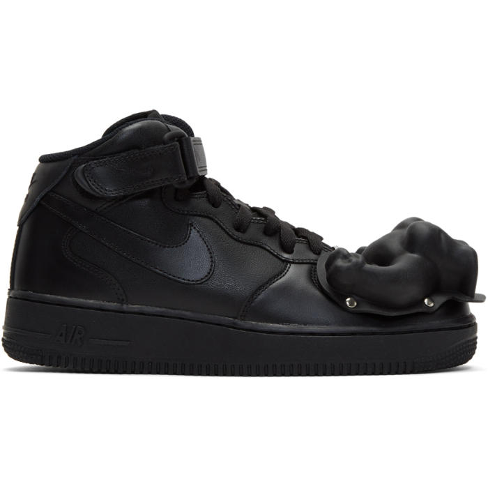 Photo: Comme des GarÃ§ons Homme Plus Black Nike Edition Air Force 1 Mid 07 Sneakers