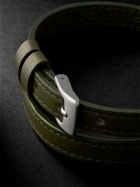 Messika - My Move Brushed-Titanium, Leather and Diamond Bracelet - Green