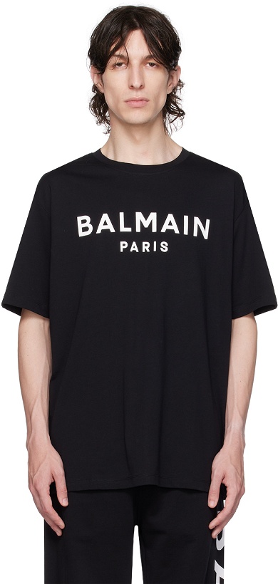 Photo: Balmain Black Printed T-Shirt