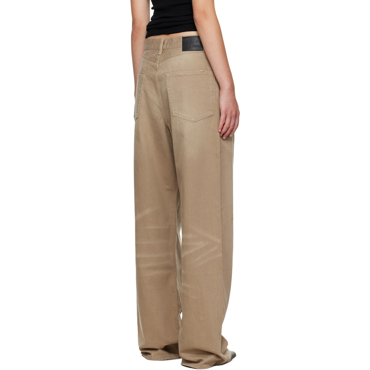 R13 Tan Damon Pleated Jeans