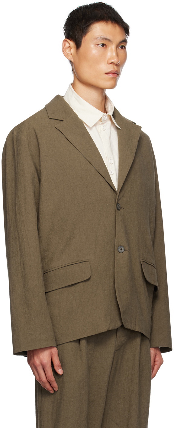 XENIA TELUNTS Brown Notched Lapel Blazer