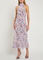 Balmain Poppy Floral-print Silk Midi Dress White