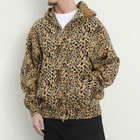 A Bathing Ape Men's Wild Leopard Print Shark Zip Hoodie in Beige