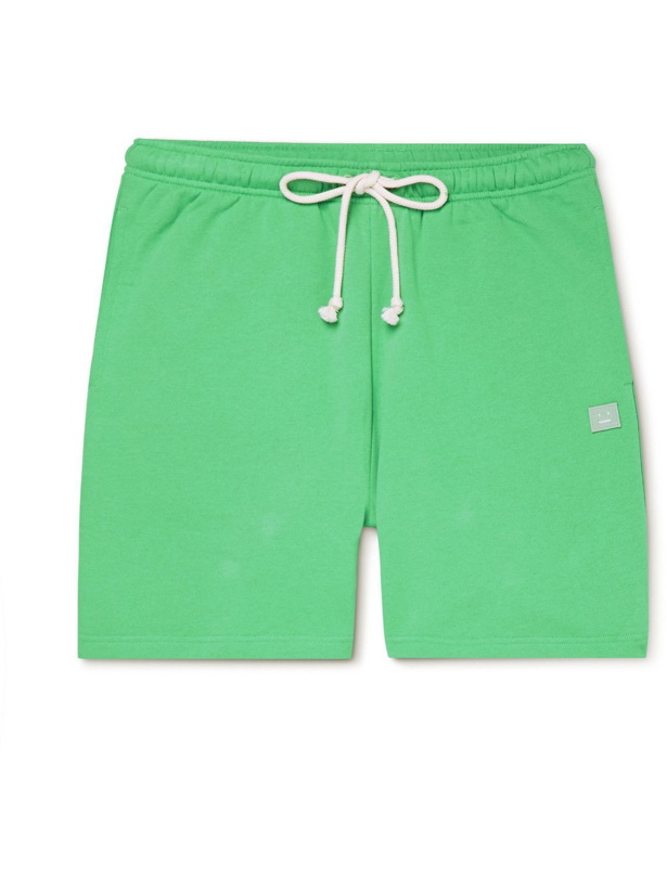 Photo: Acne Studios - Forge Logo-Appliquéd Cotton-Jersey Drawstring Shorts - Green