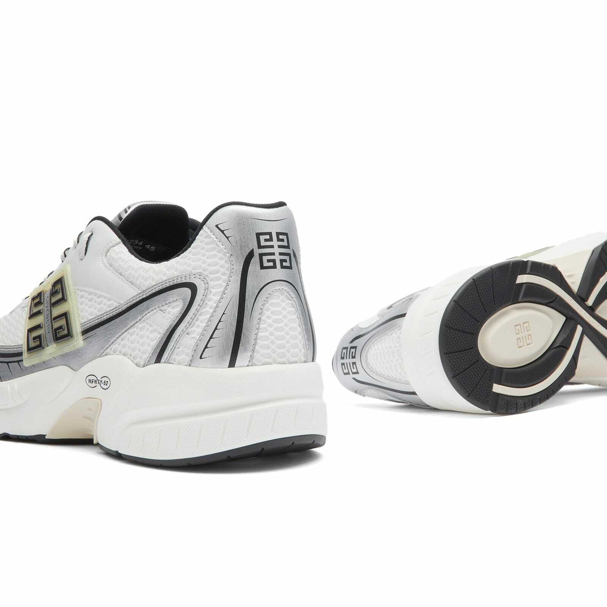 スニーカー GIVENCHY Light Grey Suede And Mesh Nfnty-52 Sneakers NFNTY-52 Suede and Mesh Sneakers - Light Grey – Feature