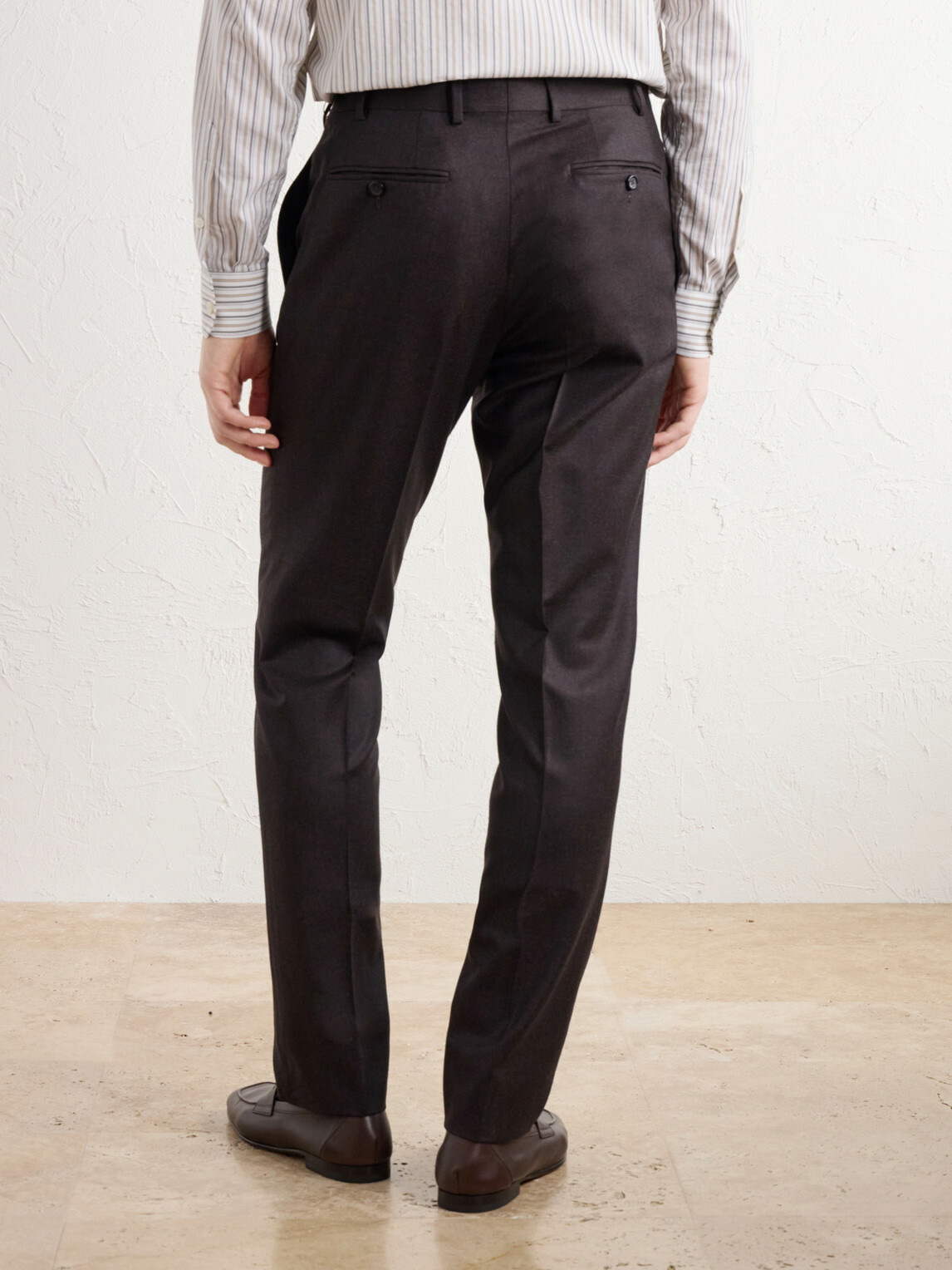 Canali - Slim-Fit Tapered Wool-Flannel Suit Trousers - Brown