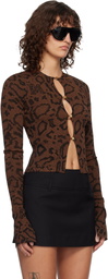 AMIRI Brown MA Hardware Snake Cardigan