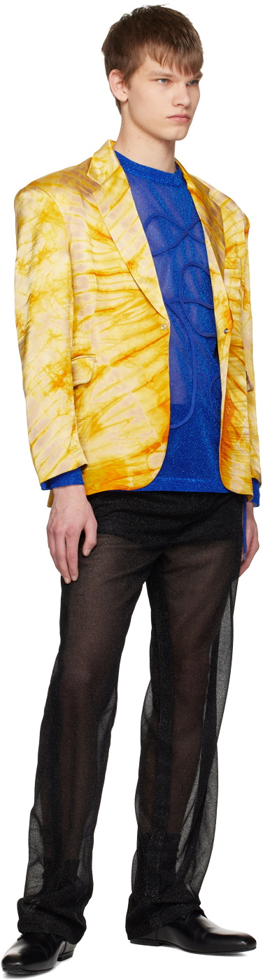 Tokyo James Yellow Printed Blazer