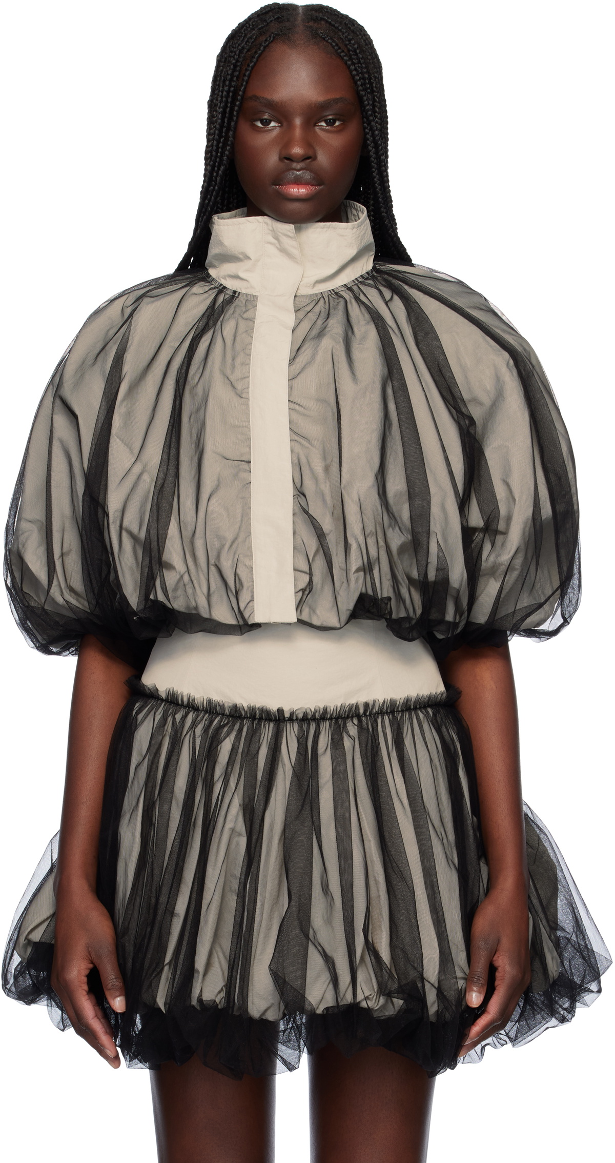 Renaissance Renaissance Gray Tiny Tulle Bomber Jacket