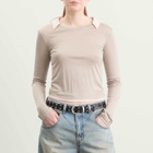 Kijun Women's Collar Jersey Top in Beige