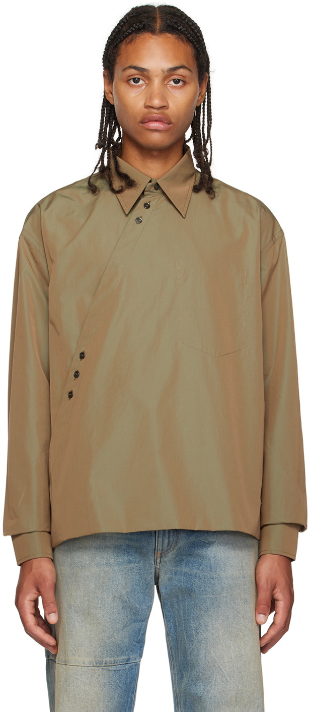 T/SEHNE Khaki Fold-Up Shirt