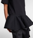 Alaïa Peplum cotton jersey T-shirt